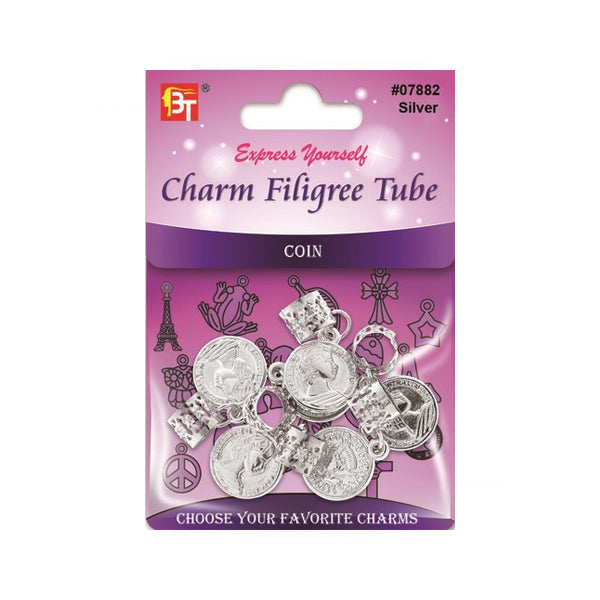 Beauty Town Braid Jewelry Charms Coin Silver