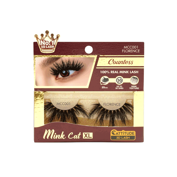 EBIN Countess Mink Cat 25mm 3D Lashes 001- Florence