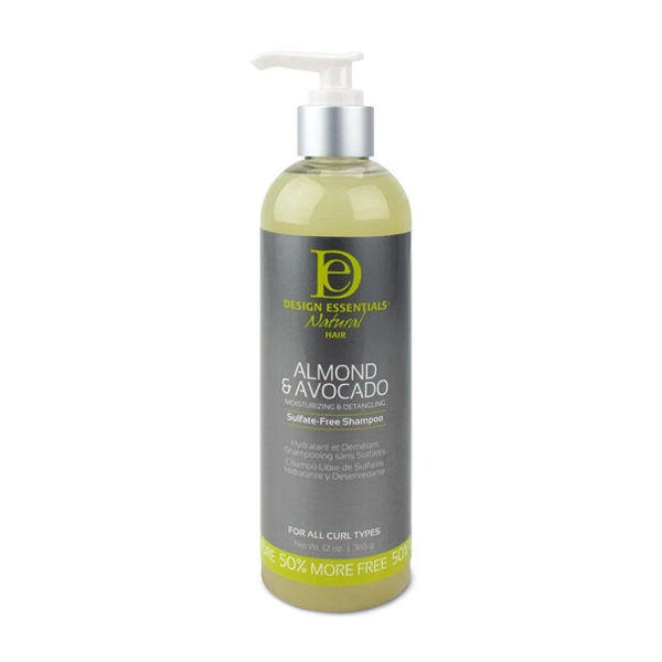Design Essentials Almond Avocado Moisturizing & Detangling Sulfate Free Shampoo 12 oz.