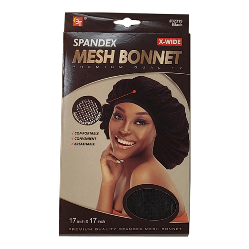 Beauty Town Spandex Mesh Bonnet X-Wide Black