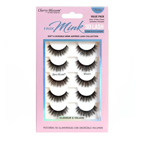 Cherry Blossom 3D Silk Lashes - Moon - 5 Pack