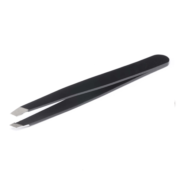 Beauty Town Slant Tip Solid Black Onyx Large Tweezer