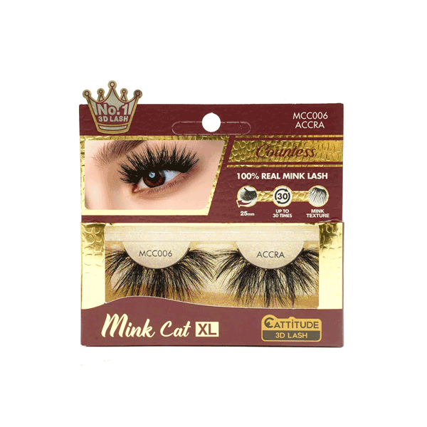 EBIN Countess Mink Cat 25mm 3D Lashes 006- Accra