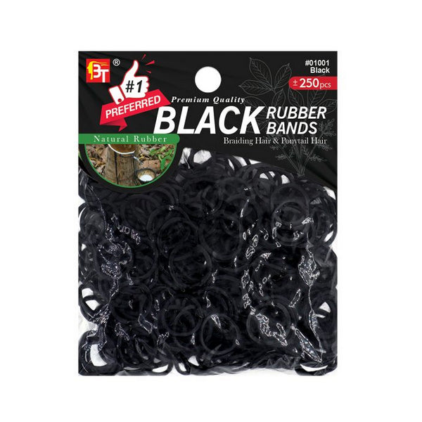 Beauty Town Black Rubber Bands 250 PCS